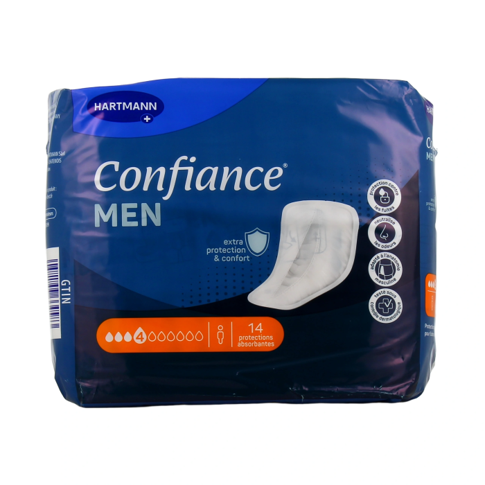 CONFIANCE MEN PROTECTIONS ABSORBANTES 4 GOUTTES Sachet de 14