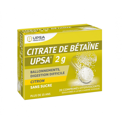 CITRATE DE BETAINE UPSA 2g Comprimés effervescents 2 Tubes de 10
