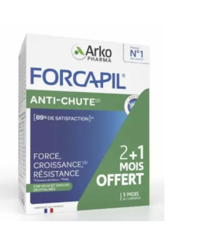 ARKOPHARMA FORCAPIL ANTI CHUTE Complément alimentaire cheveux et ongles Boite de 90 comprimés