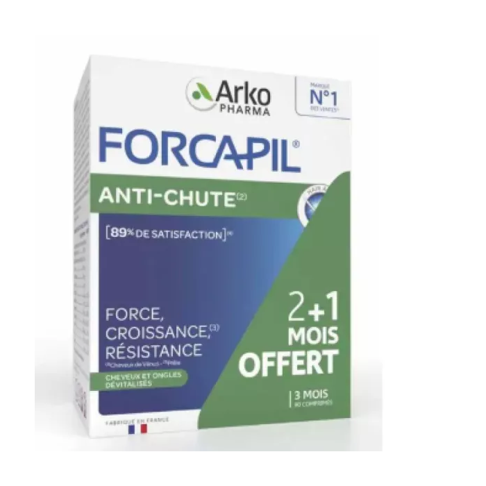 ARKOPHARMA FORCAPIL ANTI CHUTE Complément alimentaire cheveux et ongles Boite de 90 comprimés