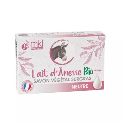 MKL Savon surgras au lait d'ânesse Bio neutre Pain de 100g