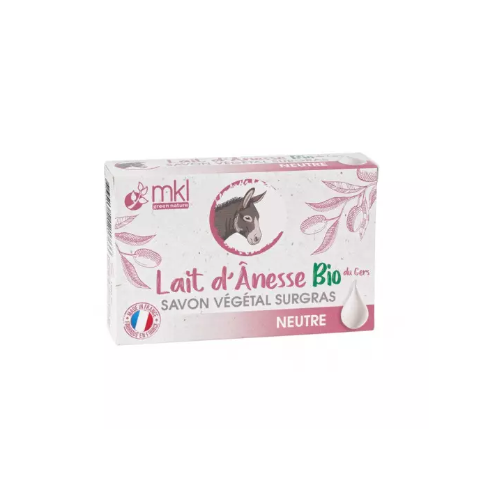 MKL Savon surgras au lait d'ânesse Bio neutre Pain de 100g