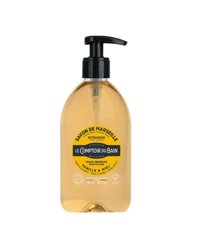 LE COMPTOIR DU BAIN Gel douche de Marseille VANILLE-MIEL Flacon pompe de 500 ml