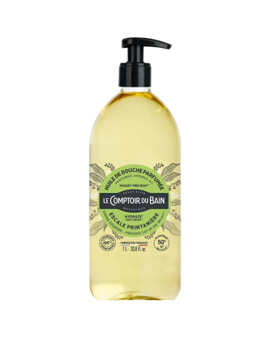 Le Comptoir du Bain Huile de Douche Parfumée Escale printanière Flacon pompe de 1 litre