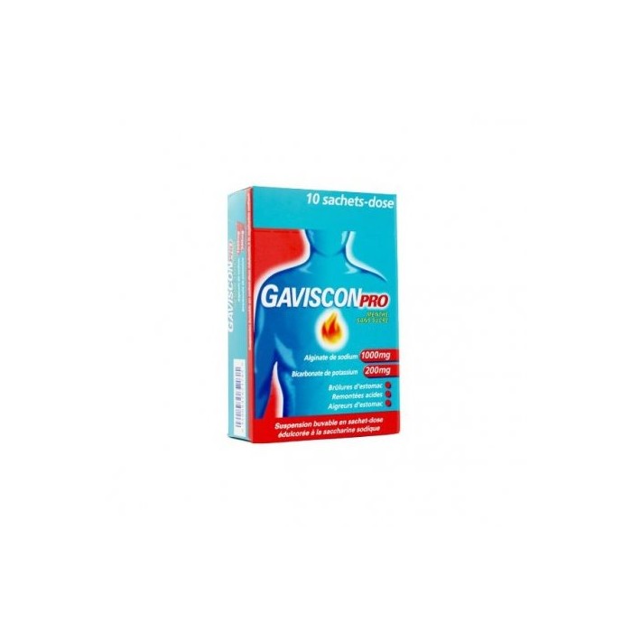 Gaviscon Pro Menthe Sans Sucre Boite de 10 sachets