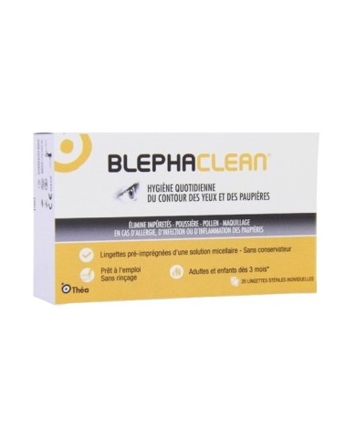 BLEPHACLEAN Hygiène des paupières Boite de 20 lingettes stériles