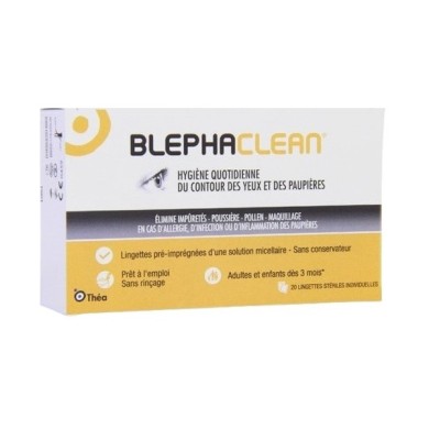 BLEPHACLEAN Hygiène des paupières Boite de 20 lingettes stériles