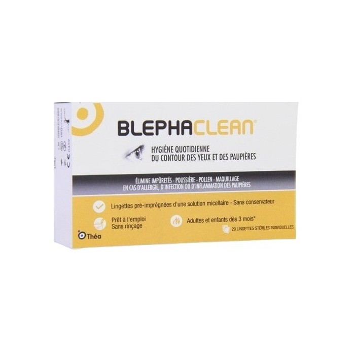 BLEPHACLEAN Hygiène des paupières Boite de 20 lingettes stériles