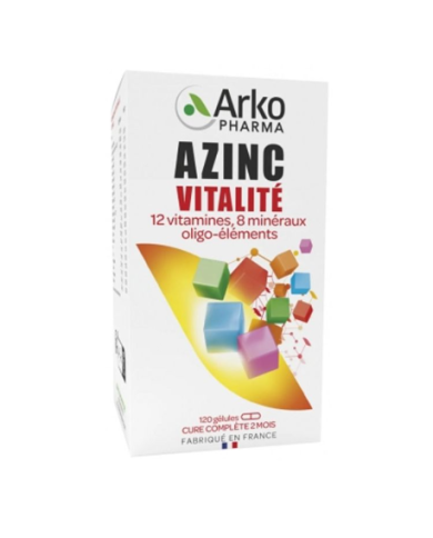 ARKOPHARMA AZINC Forme et vitalité Boite de 120 gélules Format 2 mois