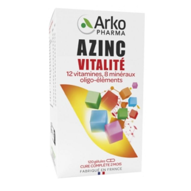 ARKOPHARMA AZINC Forme et vitalité Boite de 120 gélules Format 2 mois