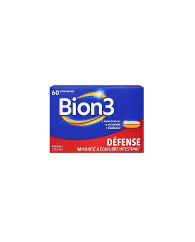 BION 3 Défense, immunité et défenses intestinal Boite de 60 comprimés