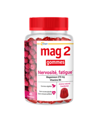 MAG 2 Nervosité - fatigue Boite de 45 gommes Arôme Framboise