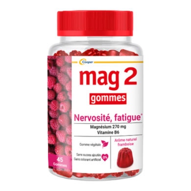 MAG 2 Nervosité - fatigue Boite de 45 gommes Arôme Framboise