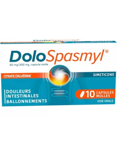DOLOSPASMYL 60MG / 300 MG Douleurs digestives Boite de 10 capsules molles