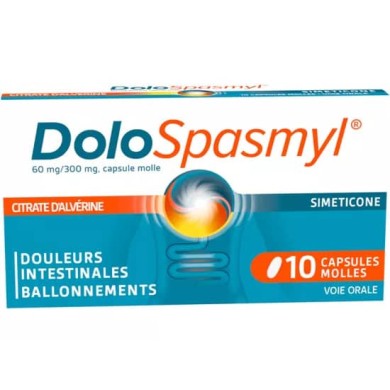 DOLOSPASMYL 60MG / 300 MG Douleurs digestives Boite de 10 capsules molles