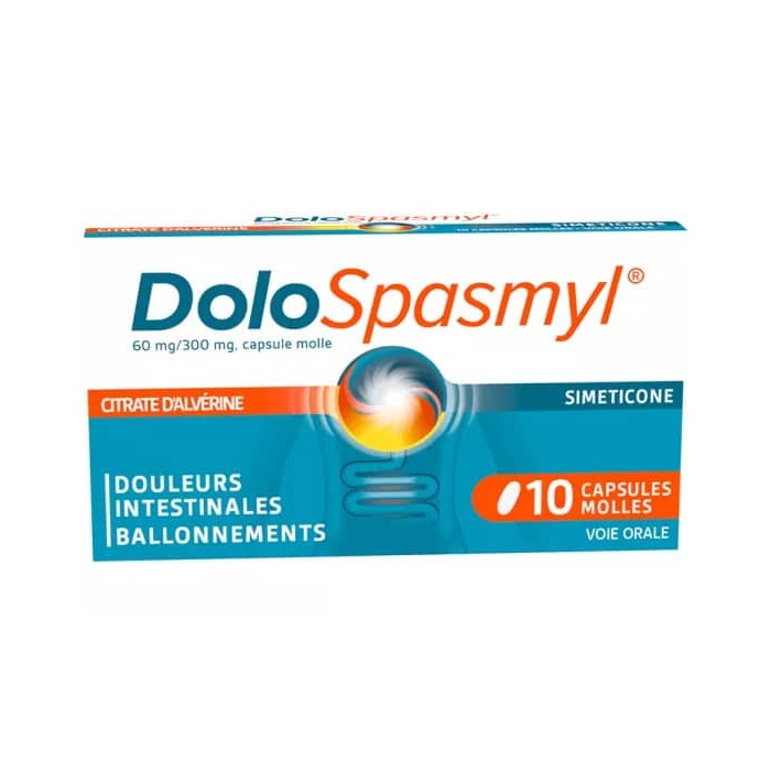 DOLOSPASMYL 60MG / 300 MG Douleurs digestives Boite de 10 capsules molles