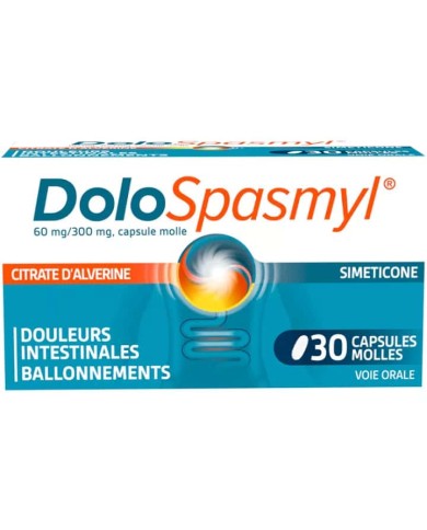 DOLOSPASMYL 60MG / 300 MG Douleurs digestives Boite de 30 capsules molles