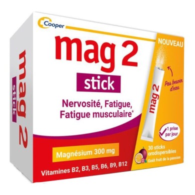 MAG 2 nervosité fatigue fatigue musculaire Boite de 30 sticks