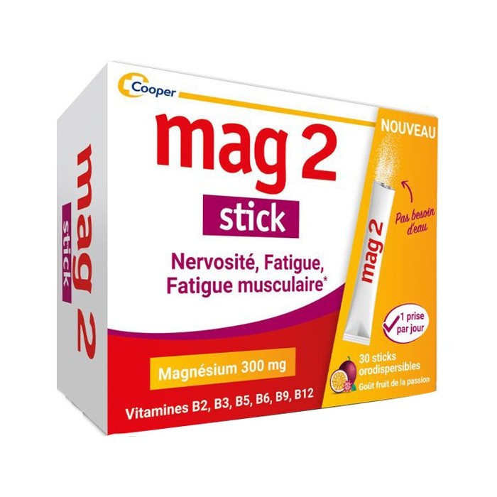 MAG 2 nervosité fatigue fatigue musculaire Boite de 30 sticks