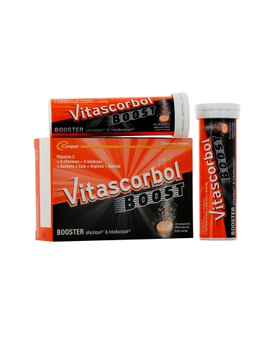 VITASCORBOL BOOST Boite de 20 cmprimés effervescents Goût orange