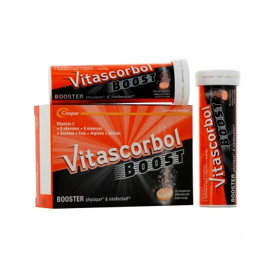 VITASCORBOL BOOST Boite de 20 cmprimés effervescents Goût orange