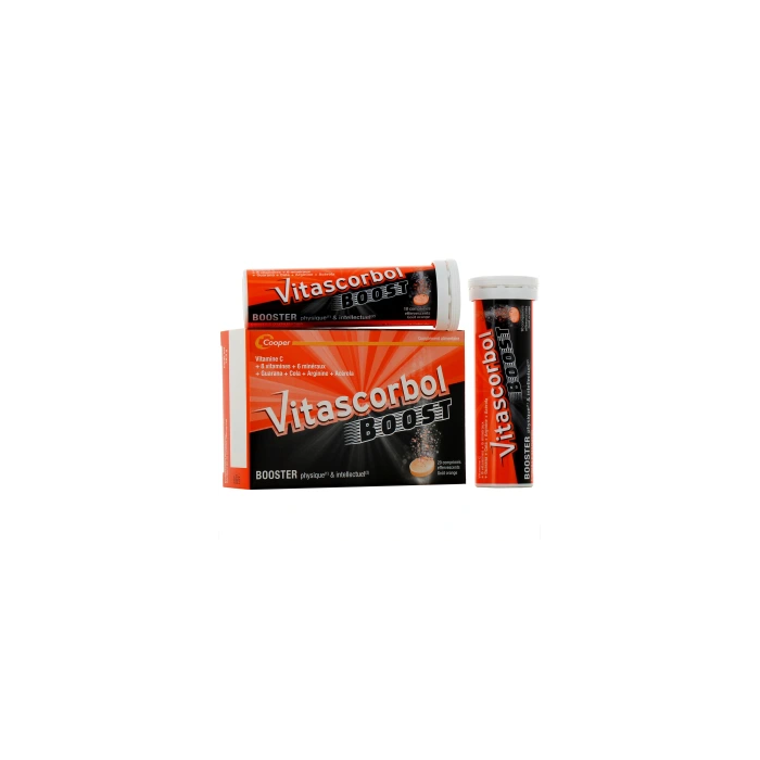 VITASCORBOL BOOST Boite de 20 cmprimés effervescents Goût orange