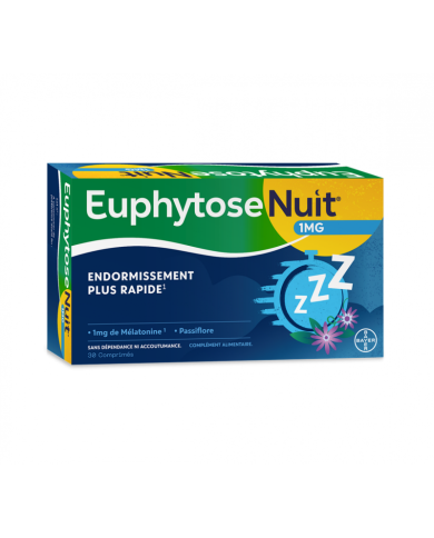 EUPHYTOSE Nuit 1mg de mélatonine  Boite de 30 comprimés