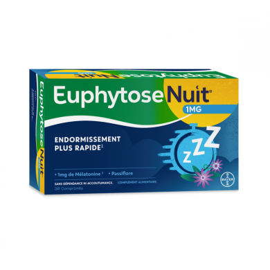 EUPHYTOSE Nuit 1mg de mélatonine  Boite de 30 comprimés