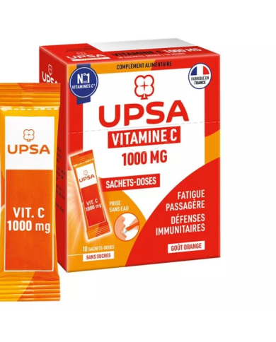 UPSA Vitalité Vitamine C 1000 mg Boite de 10 sachets doses