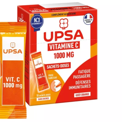 UPSA Vitalité Vitamine C 1000 mg Boite de 10 sachets doses