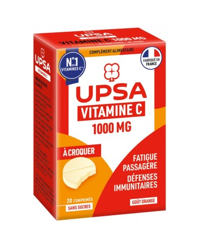 UPSA VITALITE Vitamine C 1000 Mg Boite de 20 comprimés a croquer
