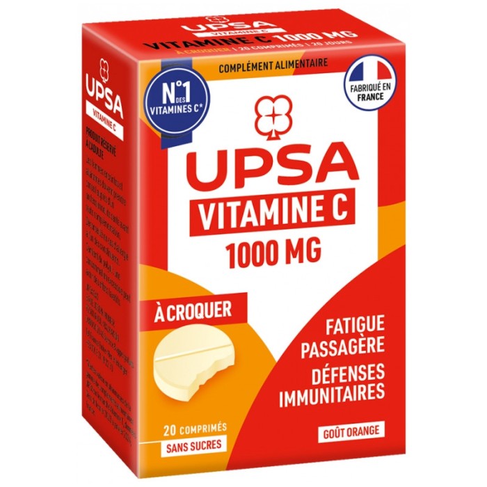 UPSA VITALITE Vitamine C 1000 Mg Boite de 20 comprimés a croquer