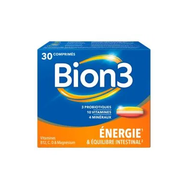 Bion 3 Energie et équilibre intestinal Boite de 30 comprimés