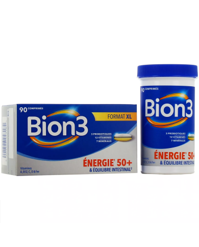 BION 3 Energie 50 + et équilibre intestinal Boite de 90 gélules