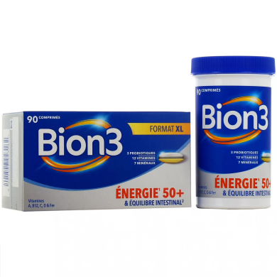 BION 3 Energie 50 + et équilibre intestinal Boite de 90 gélules