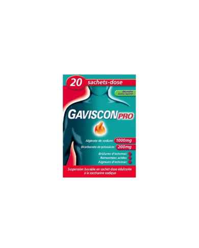 Gaviscon Pro Menthe Sans Sucre Boite de 20 sachets