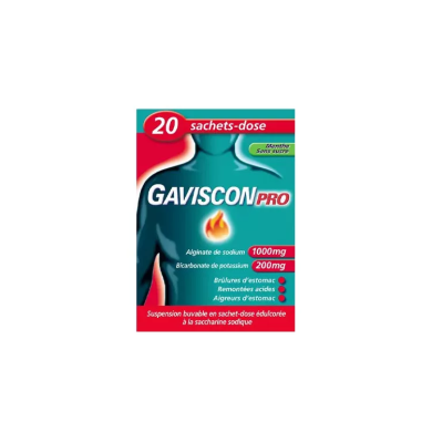 Gaviscon Pro Menthe Sans Sucre Boite de 20 sachets
