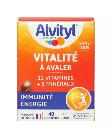 ALVITYL Vitalité à avaler Dès 6 ans Boite de 40 Comprimés