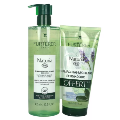 FURTERER Naturia shampoing micellaire douceur bio eco-recharge 400 ml + 200ml offert
