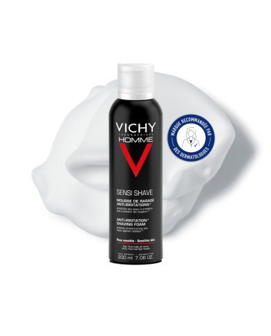 VICHY HOMME Mousse à raser Peaux sensibles Aérosol de 200ml