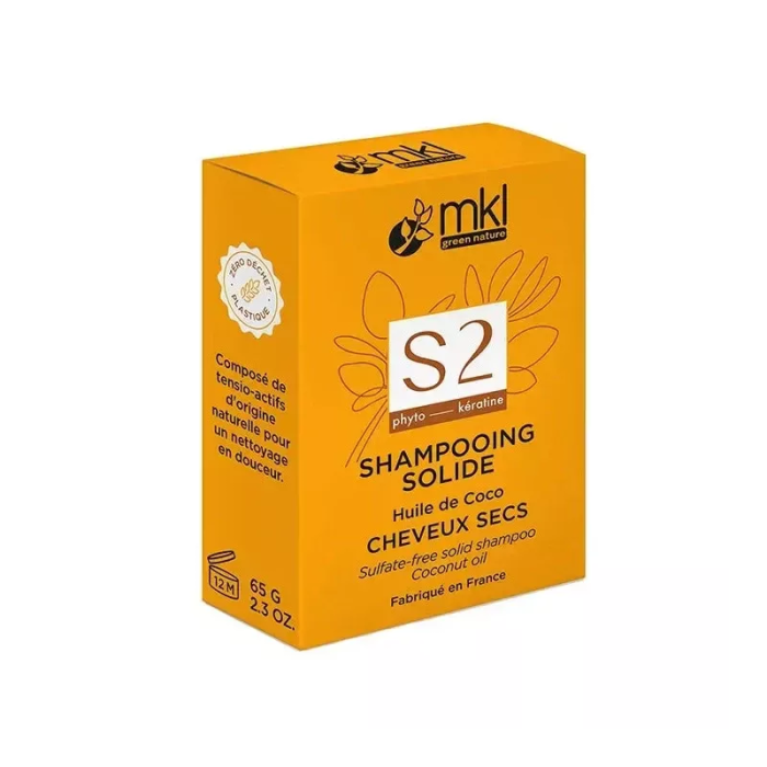 MKL Shampooing solide à l'Huile de coco pour cheveux secs Pain de 65 grammes