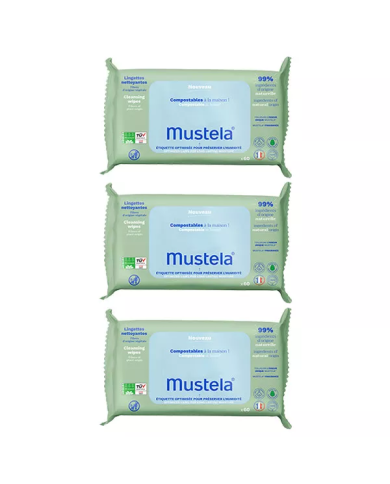 OFFRE Mustela lingettes nettoyantes à l'avocat 3 paquets de 70 lingettes