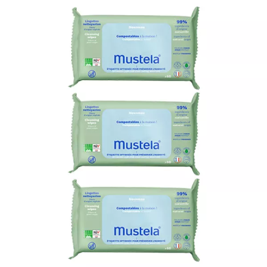 OFFRE Mustela lingettes nettoyantes à l'avocat 3 paquets de 70 lingettes