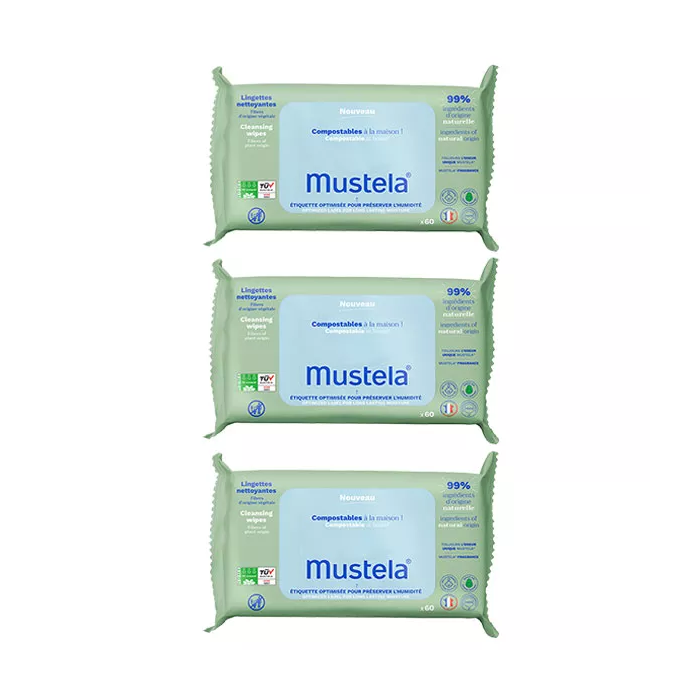 OFFRE Mustela lingettes nettoyantes à l'avocat 3 paquets de 70 lingettes