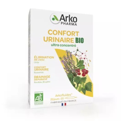 ARKOPHARMA Arkofluide BIO Confort Urinaire Boite de 20 ampoules