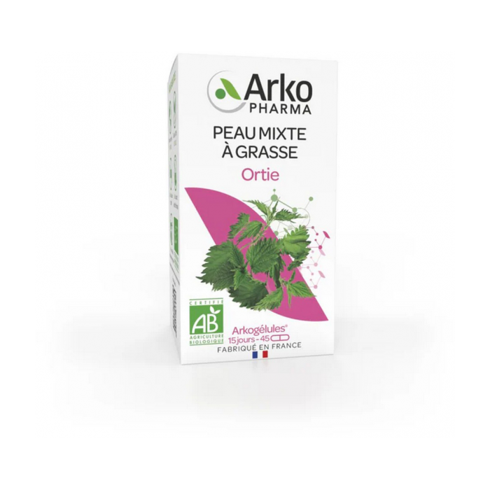 ARKOGELULES Ortie Peau mixte à grasse Flacon de 45 gélules