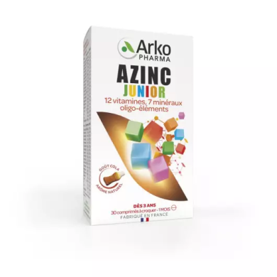ARKOPHARMA AZINC  JUNIOR Comprimés a croquer goût cola Flacon de 30