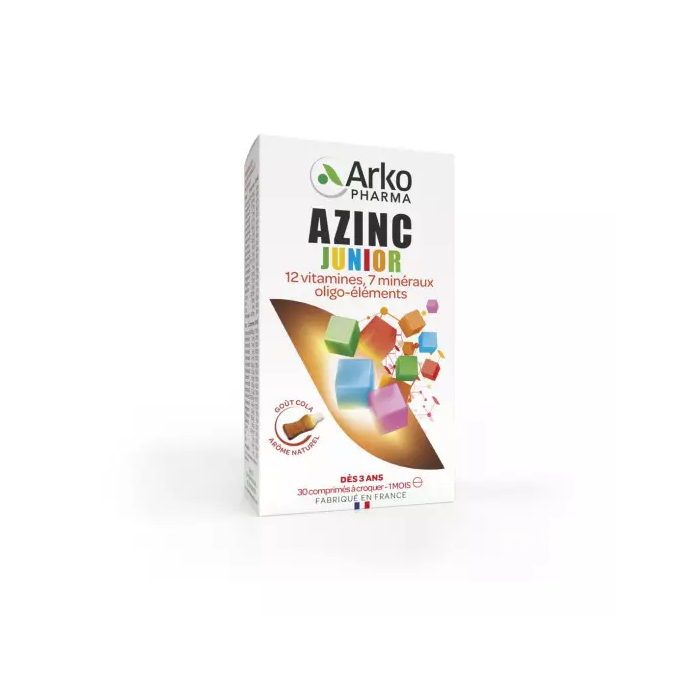 ARKOPHARMA AZINC  JUNIOR Comprimés a croquer goût cola Flacon de 30