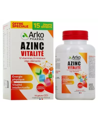 ARKOPHARMA AZINC vitalité Boite de 150 gélules (15 jours offert)