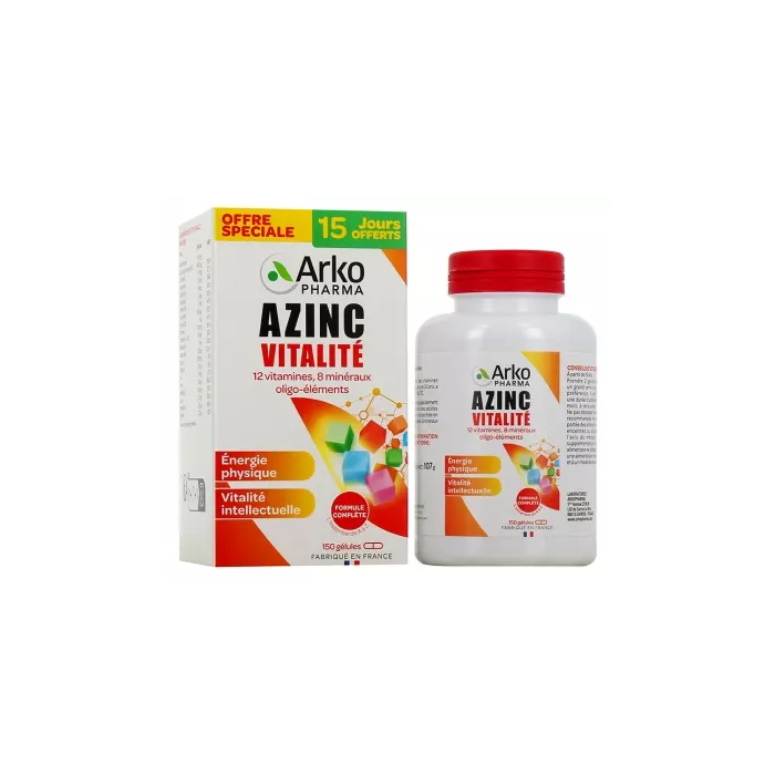 ARKOPHARMA AZINC vitalité Boite de 150 gélules (15 jours offert)